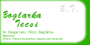 boglarka tecsi business card