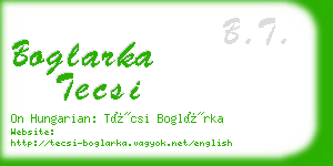 boglarka tecsi business card